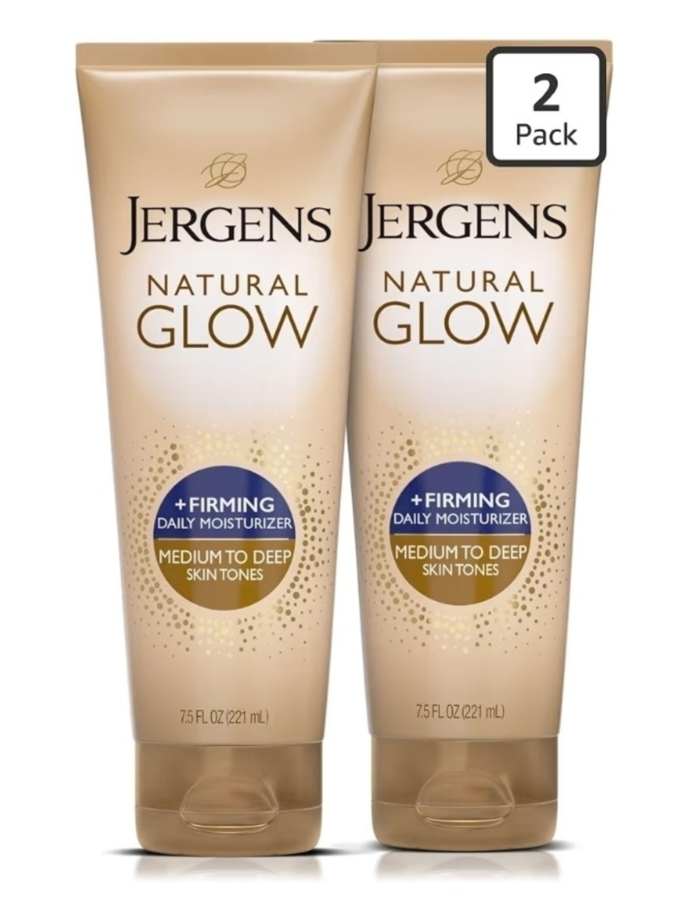 Jergens Natural Glow Firming Daily Moisturizer - Medium to Deep (2 Pack)